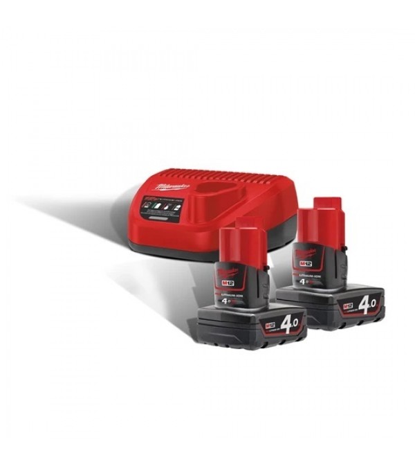 Kit energia 2x4ah M12 NRG-402 (con caricabatterie)...